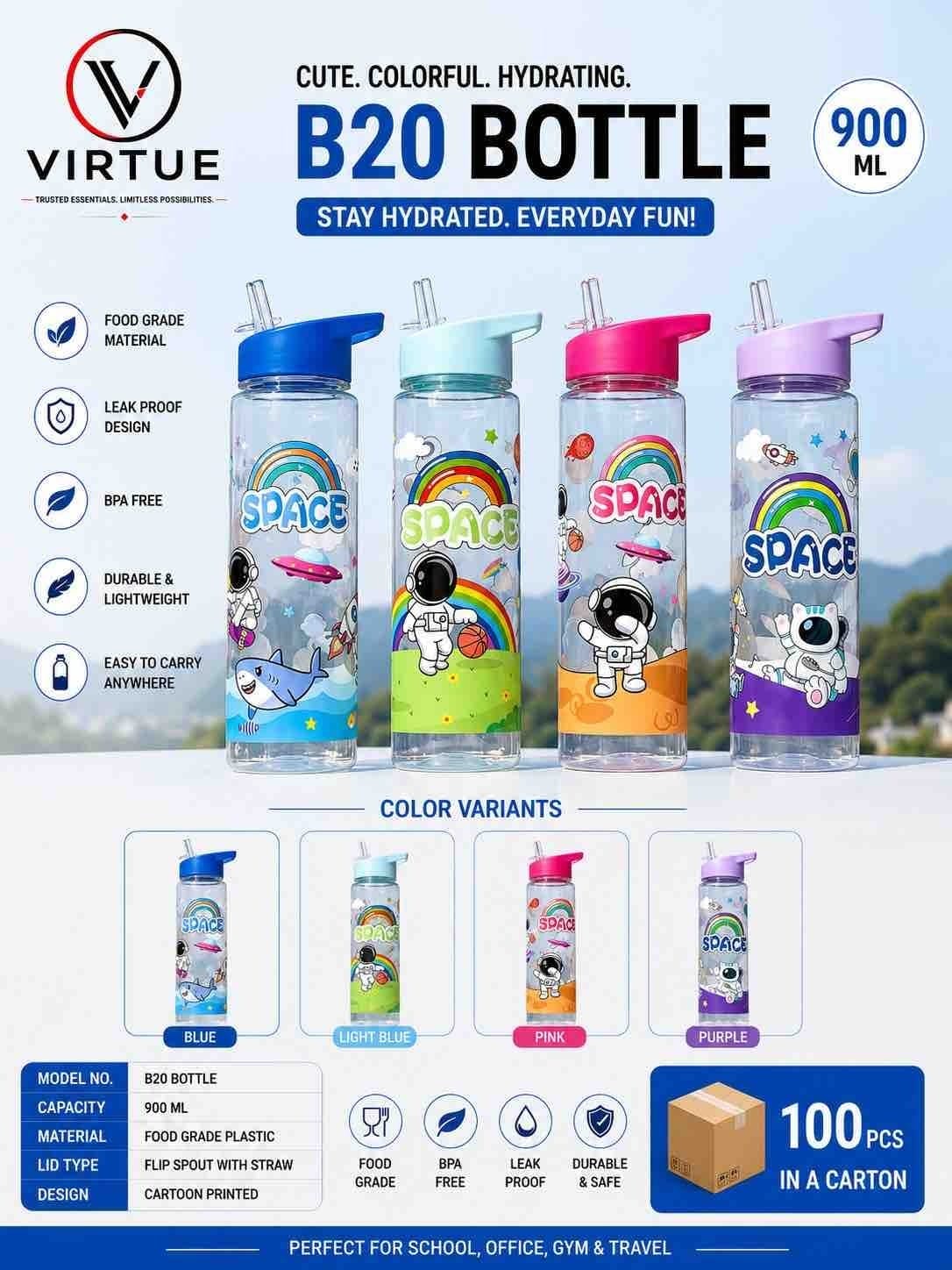 B20 Kids Water Bottle 900ml — Virtue Africa wholesale sourcing