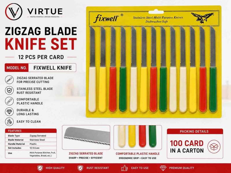 Fixwell Zigzag Blade Knife Set — Virtue Africa wholesale sourcing